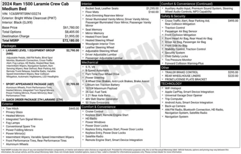 Photos of 2024 Ram 1500 Laramie for sale in Abrams, WI at Gregg Young Abrams Chrysler Dodge Jeep Ram