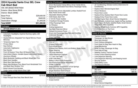Photos of 2024 Hyundai Santa Cruz SEL for sale in Abrams, WI at Gregg Young Abrams Chrysler Dodge Jeep Ram