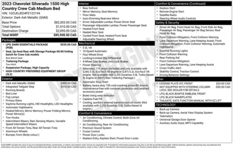 Photos of 2023 Chevrolet Silverado 1500 High Country for sale in Abrams, WI at Gregg Young Abrams Chrysler Dodge Jeep Ram