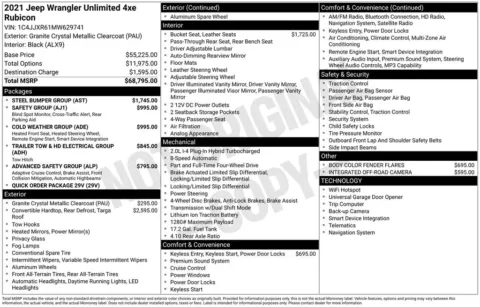 Photos of 2021 Jeep Wrangler Unlimited Rubicon 4xe for sale in Abrams, WI at Gregg Young Abrams Chrysler Dodge Jeep Ram