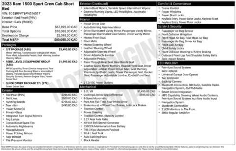 Photos of 2023 Ram 1500 Sport for sale in Abrams, WI at Gregg Young Abrams Chrysler Dodge Jeep Ram