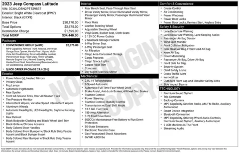 Photos of 2023 Jeep Compass Latitude for sale in Abrams, WI at Gregg Young Abrams Chrysler Dodge Jeep Ram