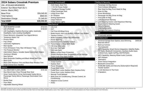 Photos of 2024 Subaru Crosstrek Premium for sale in Abrams, WI at Gregg Young Abrams Chrysler Dodge Jeep Ram