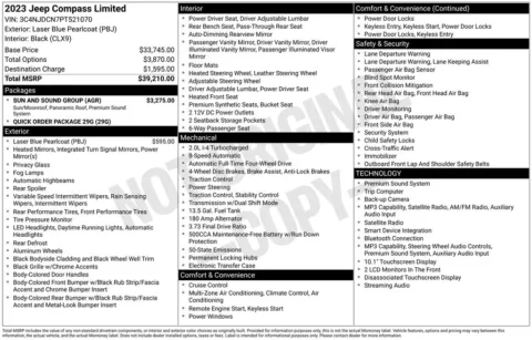 Photos of 2023 Jeep Compass Limited for sale in Abrams, WI at Gregg Young Abrams Chrysler Dodge Jeep Ram