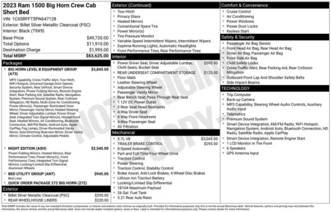 Photos of 2023 Ram 1500 Big Horn/Lone Star for sale in Abrams, WI at Gregg Young Abrams Chrysler Dodge Jeep Ram