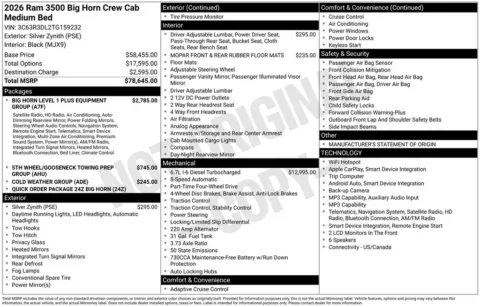 Photos of 2026 Ram 3500 Big Horn for sale in Abrams, WI at Gregg Young Abrams Chrysler Dodge Jeep Ram
