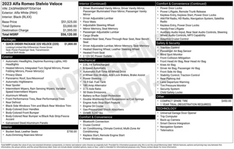 Photos of 2023 Alfa Romeo Stelvio Veloce for sale in Abrams, WI at Gregg Young Abrams Chrysler Dodge Jeep Ram