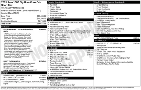 Photos of 2026 Ram 1500 Big Horn/Lone Star for sale in Abrams, WI at Gregg Young Abrams Chrysler Dodge Jeep Ram