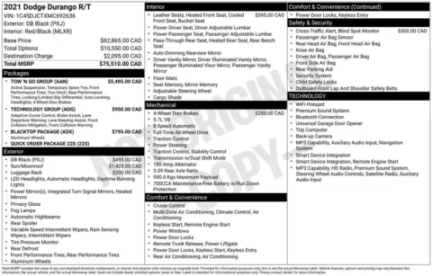 Photos of 2021 Dodge Durango R/T for sale in Abrams, WI at Gregg Young Abrams Chrysler Dodge Jeep Ram