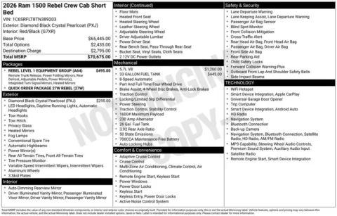 Photos of 2026 Ram 1500 Rebel for sale in Abrams, WI at Gregg Young Abrams Chrysler Dodge Jeep Ram