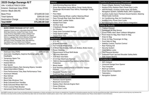 Photos of 2025 Dodge Durango R/T Plus for sale in Abrams, WI at Gregg Young Abrams Chrysler Dodge Jeep Ram