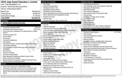 Photos of 2024 Jeep Grand Cherokee L Limited for sale in Abrams, WI at Gregg Young Abrams Chrysler Dodge Jeep Ram