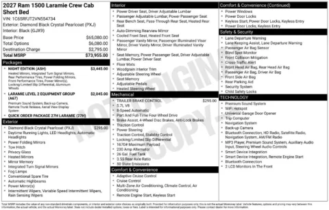 Photos of 2027 Ram 1500 Laramie for sale in Abrams, WI at Gregg Young Abrams Chrysler Dodge Jeep Ram