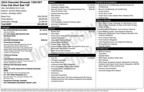 Photos of 2024 Chevrolet Silverado 1500 RST for sale in Abrams, WI at Gregg Young Abrams Chrysler Dodge Jeep Ram