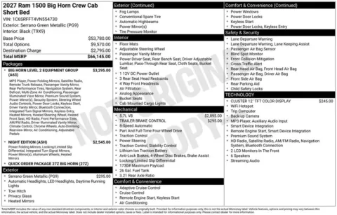 Photos of 2027 Ram 1500 Big Horn/Lone Star for sale in Abrams, WI at Gregg Young Abrams Chrysler Dodge Jeep Ram