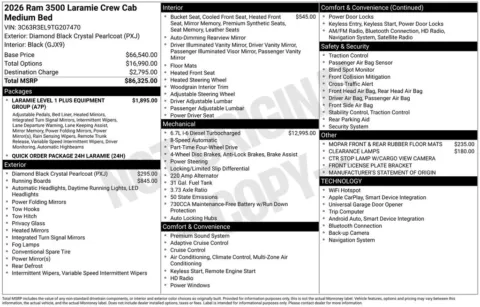 Photos of 2026 Ram 3500 Laramie for sale in Abrams, WI at Gregg Young Abrams Chrysler Dodge Jeep Ram