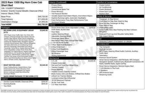 Photos of 2023 Ram 1500 Big Horn/Lone Star for sale in Abrams, WI at Gregg Young Abrams Chrysler Dodge Jeep Ram