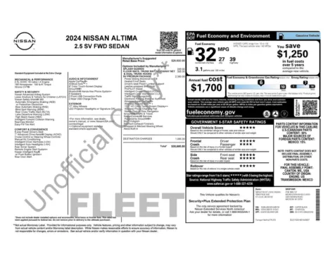 Photos of 2024 Nissan Altima 2.5 SV for sale in Abrams, WI at Gregg Young Abrams Chrysler Dodge Jeep Ram