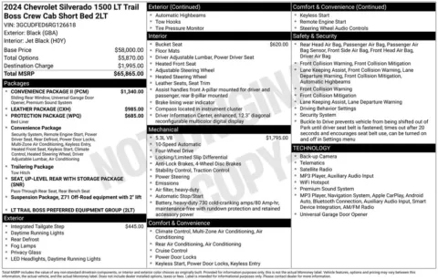 Photos of 2024 Chevrolet Silverado 1500 LT Trail Boss for sale in Abrams, WI at Gregg Young Abrams Chrysler Dodge Jeep Ram