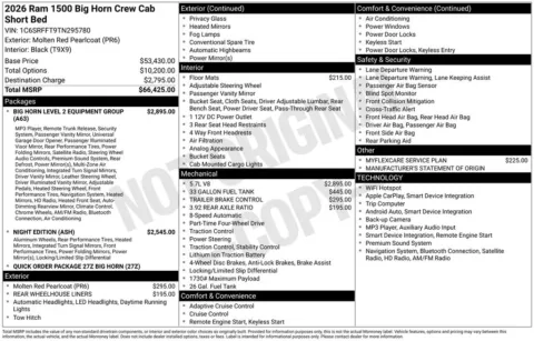 Photos of 2026 Ram 1500 Big Horn/Lone Star for sale in Abrams, WI at Gregg Young Abrams Chrysler Dodge Jeep Ram