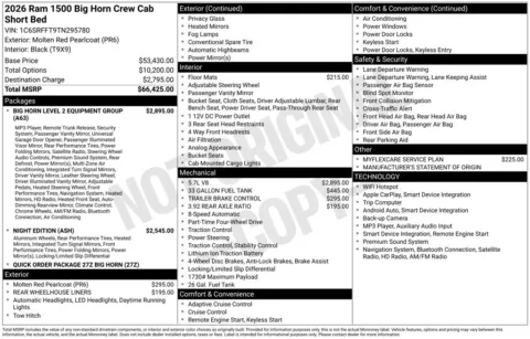 Photos of 2026 Ram 1500 Big Horn/Lone Star for sale in Abrams, WI at Gregg Young Abrams Chrysler Dodge Jeep Ram