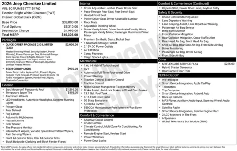 Photos of 2026 Jeep Cherokee Limited for sale in Abrams, WI at Gregg Young Abrams Chrysler Dodge Jeep Ram