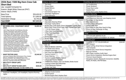 Photos of 2026 Ram 1500 Big Horn/Lone Star for sale in Abrams, WI at Gregg Young Abrams Chrysler Dodge Jeep Ram