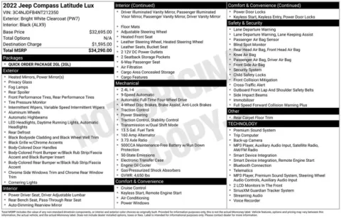 Photos of 2022 Jeep Compass Latitude Lux for sale in Abrams, WI at Gregg Young Abrams Chrysler Dodge Jeep Ram
