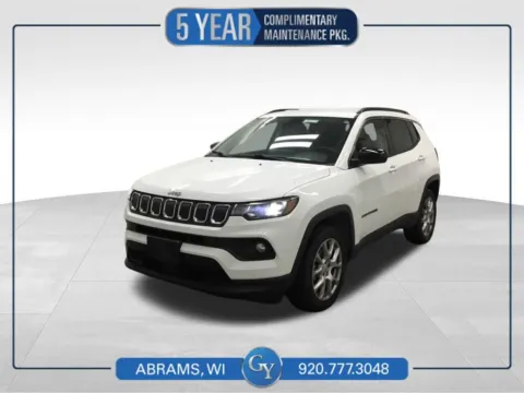 White 2022 Jeep Compass Latitude Lux for sale in Abrams, WI