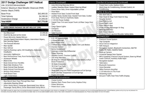Photos of 2017 Dodge Challenger SRT Hellcat for sale in Abrams, WI at Gregg Young Abrams Chrysler Dodge Jeep Ram