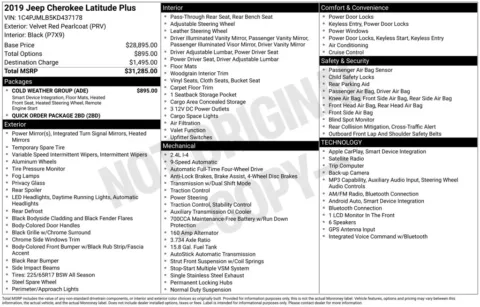 Photos of 2019 Jeep Cherokee Latitude Plus for sale in Abrams, WI at Gregg Young Abrams Chrysler Dodge Jeep Ram