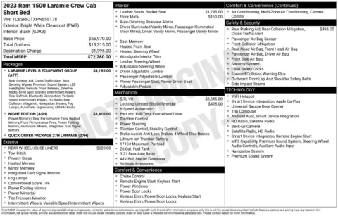Photos of 2023 Ram 1500 Laramie for sale in Abrams, WI at Gregg Young Abrams Chrysler Dodge Jeep Ram