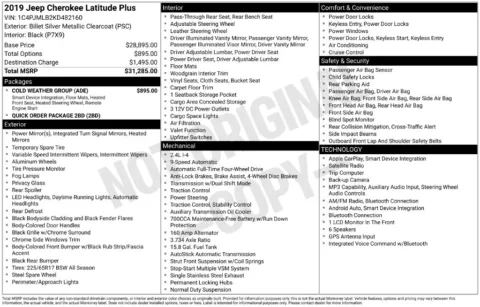 Photos of 2019 Jeep Cherokee Latitude Plus for sale in Abrams, WI at Gregg Young Abrams Chrysler Dodge Jeep Ram