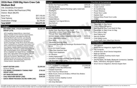 Photos of 2026 Ram 2500 Big Horn for sale in Abrams, WI at Gregg Young Abrams Chrysler Dodge Jeep Ram