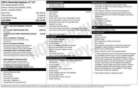 Photos of 2024 Chevrolet Equinox LT for sale in Abrams, WI at Gregg Young Abrams Chrysler Dodge Jeep Ram