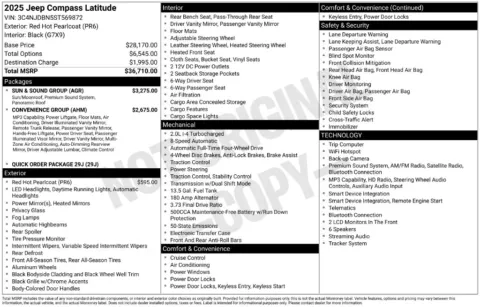 Photos of 2025 Jeep Compass Latitude for sale in Abrams, WI at Gregg Young Abrams Chrysler Dodge Jeep Ram