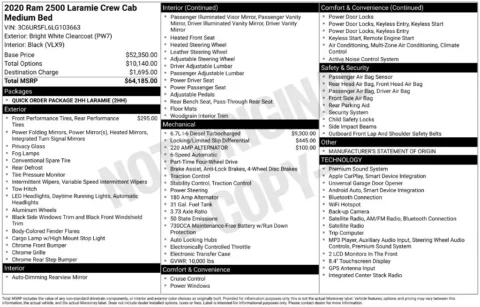 Photos of 2020 Ram 2500 Laramie for sale in Abrams, WI at Gregg Young Abrams Chrysler Dodge Jeep Ram