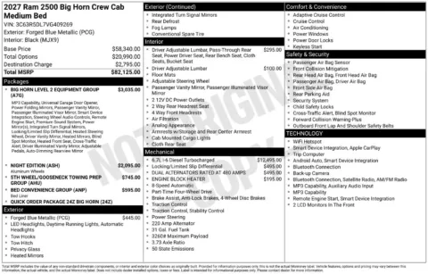 Photos of 2027 Ram 2500 Big Horn for sale in Abrams, WI at Gregg Young Abrams Chrysler Dodge Jeep Ram