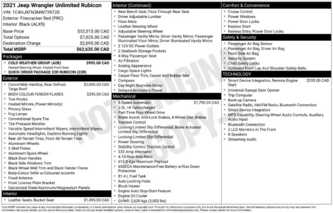 Photos of 2021 Jeep Wrangler Unlimited Rubicon for sale in Abrams, WI at Gregg Young Abrams Chrysler Dodge Jeep Ram