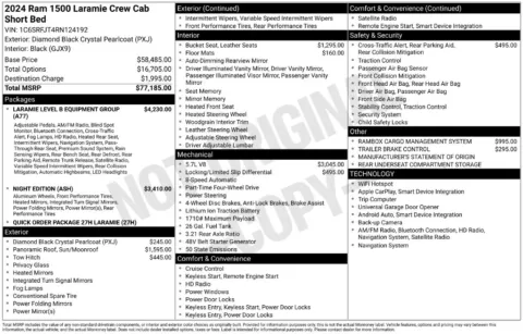 Photos of 2024 Ram 1500 Laramie for sale in Abrams, WI at Gregg Young Abrams Chrysler Dodge Jeep Ram