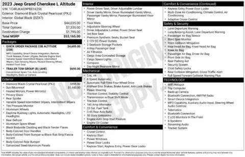 Photos of 2023 Jeep Grand Cherokee L Altitude for sale in Abrams, WI at Gregg Young Abrams Chrysler Dodge Jeep Ram