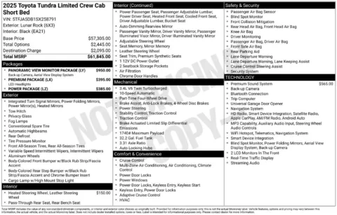 Photos of 2025 Toyota Tundra Limited for sale in Abrams, WI at Gregg Young Abrams Chrysler Dodge Jeep Ram
