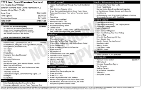 Photos of 2023 Jeep Grand Cherokee Overland for sale in Abrams, WI at Gregg Young Abrams Chrysler Dodge Jeep Ram