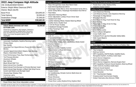 Photos of 2022 Jeep Compass Limited for sale in Abrams, WI at Gregg Young Abrams Chrysler Dodge Jeep Ram