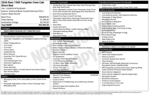 Photos of 2026 Ram 1500 Tungsten for sale in Abrams, WI at Gregg Young Abrams Chrysler Dodge Jeep Ram
