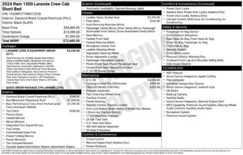 Photos of 2024 Ram 1500 Laramie for sale in Abrams, WI at Gregg Young Abrams Chrysler Dodge Jeep Ram