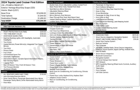 Photos of 2024 Toyota Land Cruiser First Edition for sale in Abrams, WI at Gregg Young Abrams Chrysler Dodge Jeep Ram