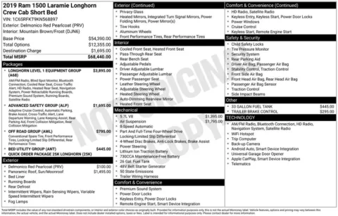 Photos of 2019 Ram 1500 Laramie Longhorn for sale in Abrams, WI at Gregg Young Abrams Chrysler Dodge Jeep Ram