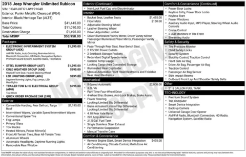 Photos of 2018 Jeep Wrangler Unlimited Rubicon for sale in Abrams, WI at Gregg Young Abrams Chrysler Dodge Jeep Ram