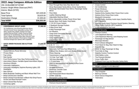 Photos of 2022 Jeep Compass Altitude for sale in Abrams, WI at Gregg Young Abrams Chrysler Dodge Jeep Ram